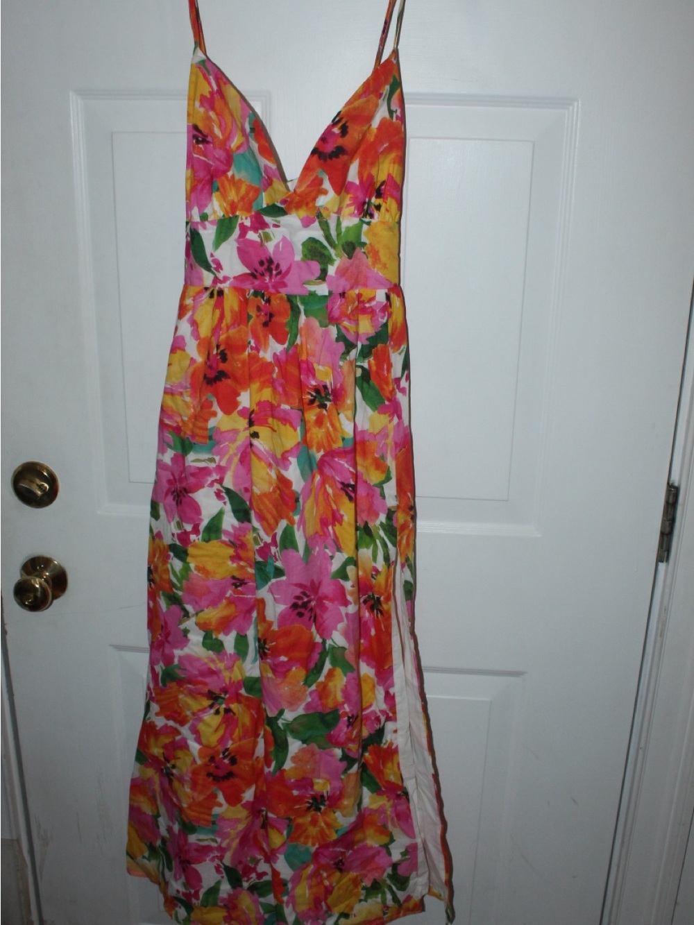 Showpo Floral Spaghetti-Strap Maxi Dress in Pink & Orange